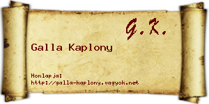 Galla Kaplony névjegykártya
